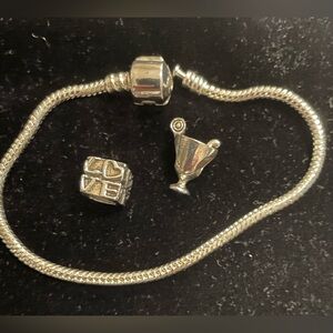 Elegant Silver Charm Bracelet
